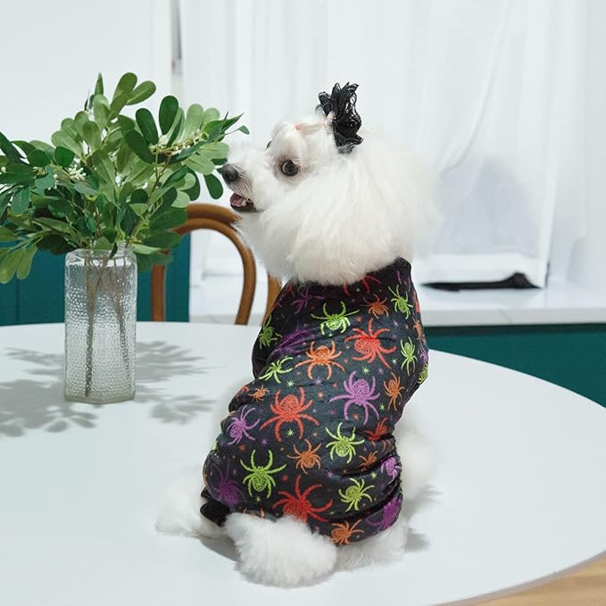 CuteBone Dog Halloween Pajamas Spider Clothes Soft Puppy P250L