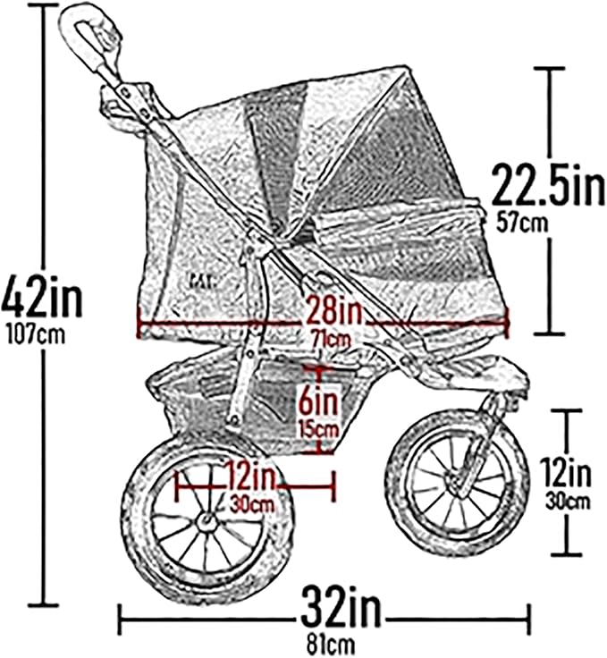 Pet Gear No-Zip AT3 Pet Stroller for Cats/Dogs 1 Model, 2 Colors