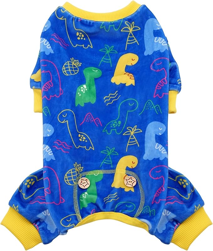KYEESE Dog Pajama for Large Dogs with Dinosaur Soft Material Stretchable Dog Pajamas Onesie Dog Apparel