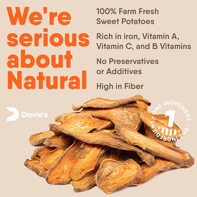 Davie's Sweet Potato Dog Treats 0.5 lb.