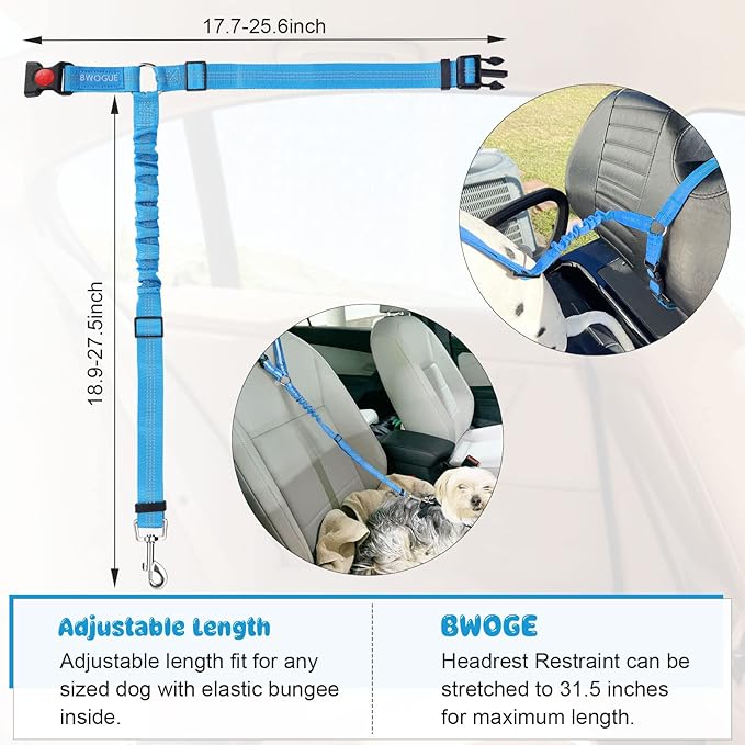 BWOGUE Pet Dog Cat Seat Belts (1 Pack)