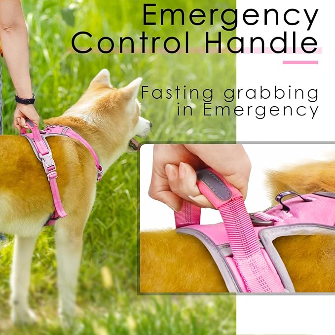 ThinkPet No Pull Harness Breathable Sport Harness with Handle-Dog Harnesses Reflective Adjustable for Medium Large Dogs