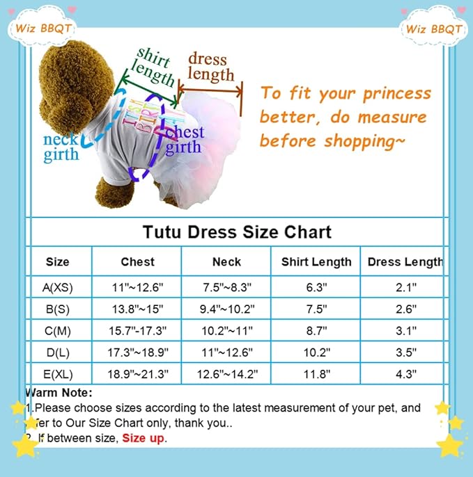 Dog Birthday Princess Tutu Dress for Small Dogs Girl + Adjustable Puppy Cat Birthday Party hat Cake Shaped (Dress+hat