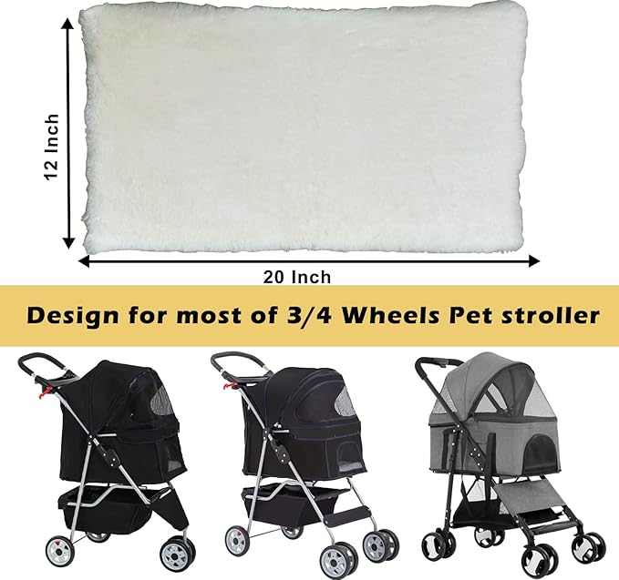 LWFCOEE Pet Stroller Pad for Small Medium Dogs 21"X12" Folding