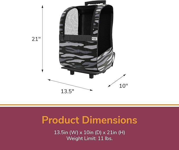 Ollie & Hutch Kaya Pet Carrier Trolley for Travel with Shock Absorbent Wheels 6286889