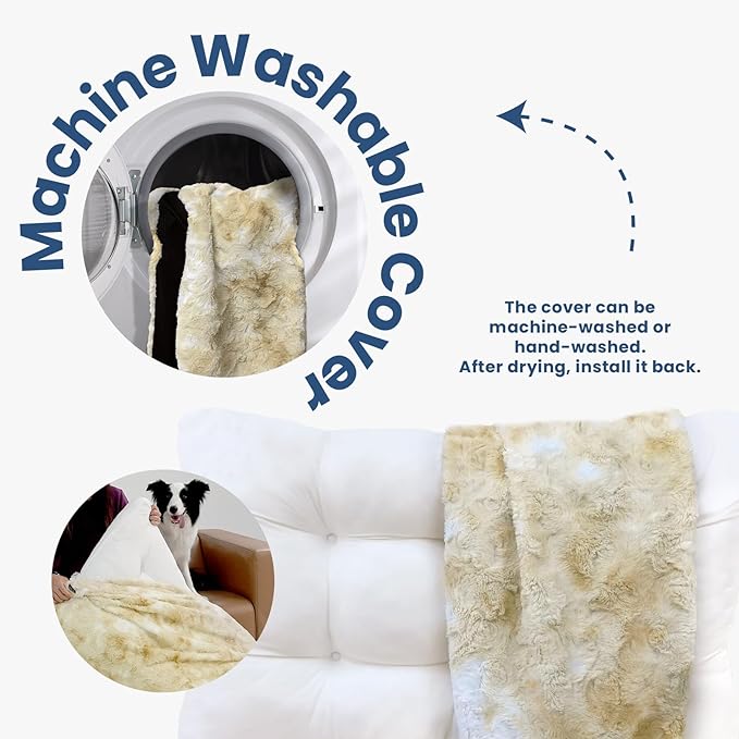 Washable Dog Bed Deluxe Breeds.29 * 20",Khaki