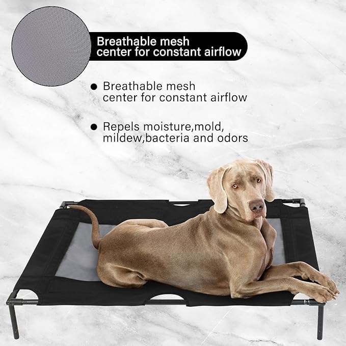 2 Pcs Elevated Dog Bed Replacement Cover Raised Pet Cot Replacement Cover with Mesh Panel 36 x 30 Inch for Outdoor Indoor