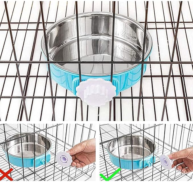 Stainless Steel Removable Pet Food Bowl 2 Set