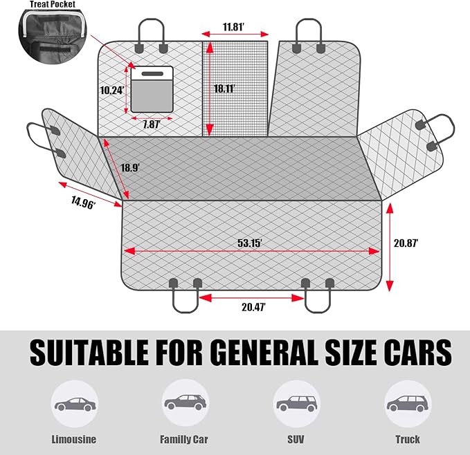 AULDEY Dog Car Seat Cover