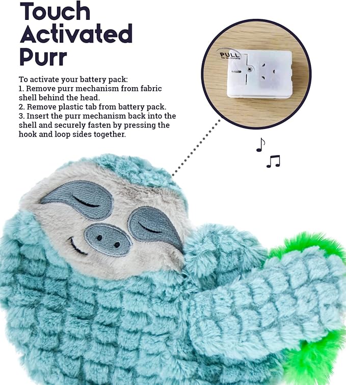 Catstages Purr Pillow Snoozin' Sloth Soothing Plush Cat