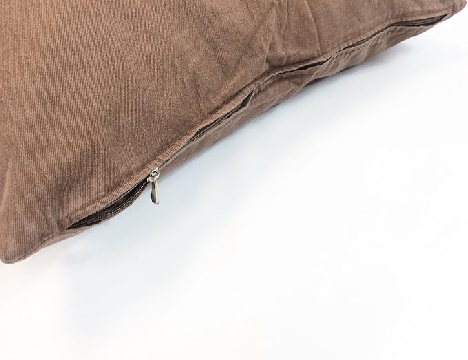 36"x29" Medium Size Removable Zippered Durable Heavy Duty Brown Denim Jean Cover Case for Small to Medium Dogs