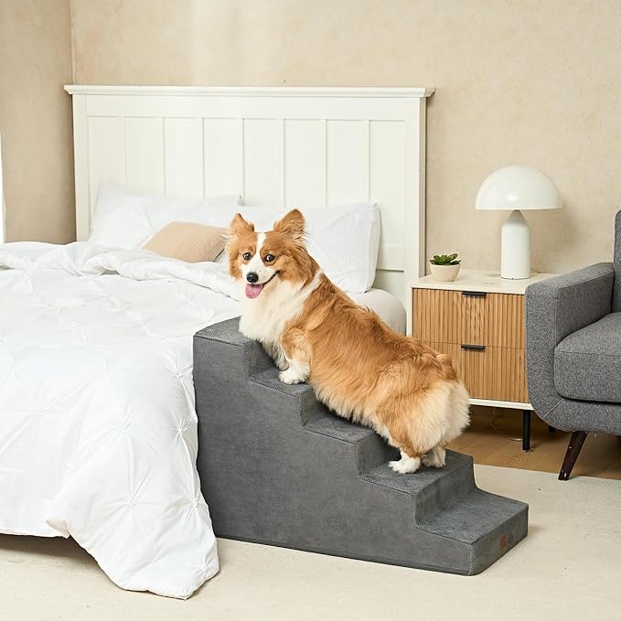 EHEYCIGA Dog Stairs for Small Dog 22.5”H 5-Step Slope