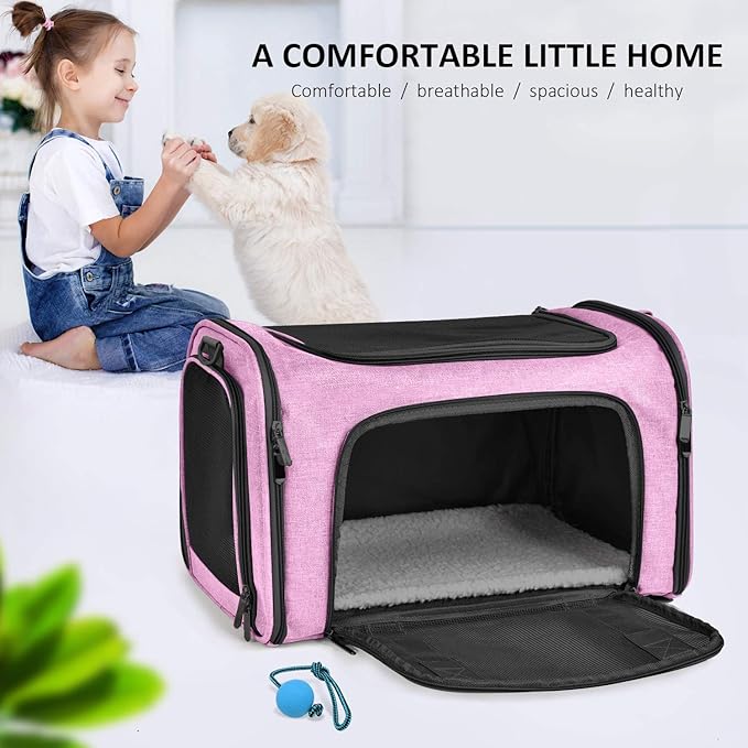 Henkelion Large Cat Carriers Dog Carrier Pet Carrier for Large Cats Dogs Puppies up to 25Lbs