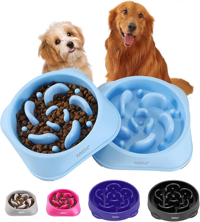 2Pcs Slow Feeder Dog Bowls Large Breed