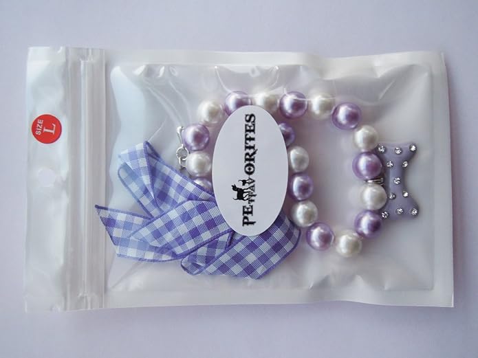 Fancy Diamond Pearl Dog Necklace Collar Jewelry with Bling Rhinestones Bone Charm for Pets Cats Small Dogs Girl Teacup Chihuahua Yorkie Clothes Costume Outfits Accessories