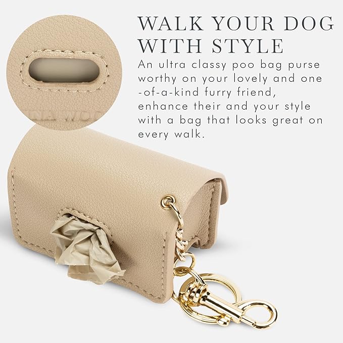 Leather Poop Bag Holder- Versatile Vegan Leather Waste Bag Holder for Dog Poop