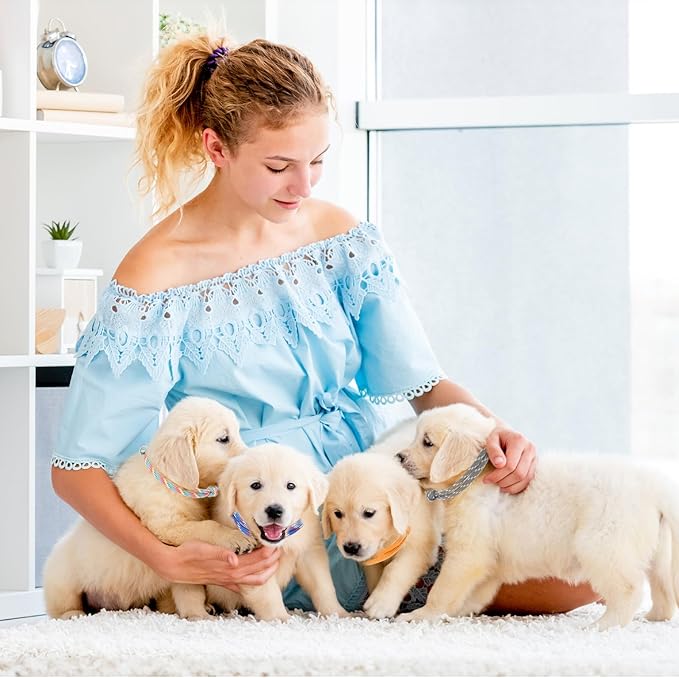 16Pcs Puppy ID Collars Whelping Soft Adjustable Bands 16 Colors