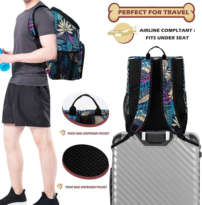 BAGLHER Dog Travel Bag Backpack 2 Silicone 2 Food