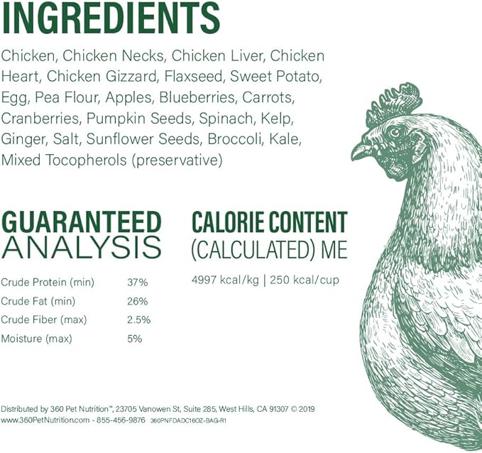 360 Pet Nutrition Raw Freeze-Dried Dog Food 16 oz