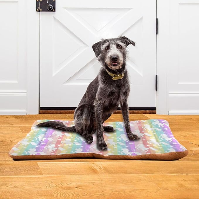 Rainbow Unicorn Pet Bed Pad Soft Dog Bed Mat with Anti-Slip Bottom 24 * 18inches