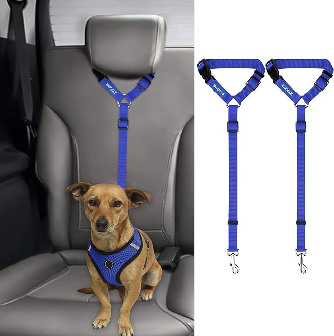 BWOGUE 2 Packs Dog Cat Safety Seat Belt