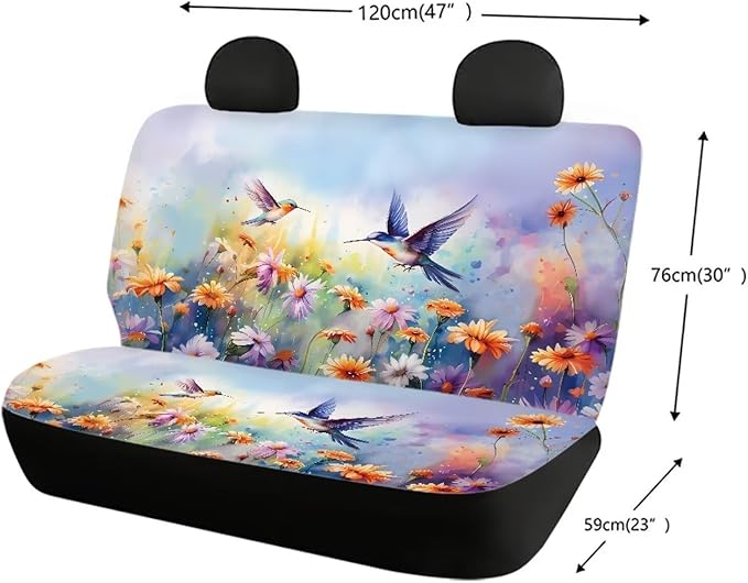 Tupalatus Set of 2 Pack Car Back Seat Covers Full Set Auto Backing Bench Seats Covers Pet Dog Pads Fit Most Vehicle Truck