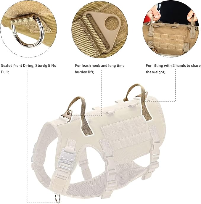 Forestpaw Tactical Dog Harness for Large Dogs