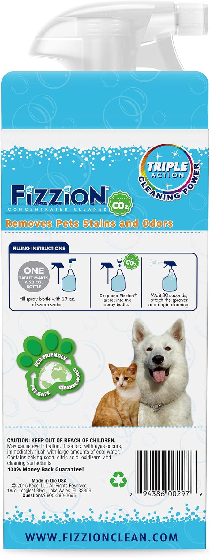 Fizzion Pet Stain and Odor Remover 23 ounce 2 Refills