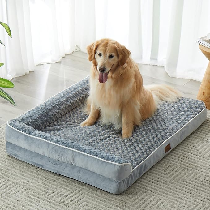 BFPETHOME Orthopedic Dog Beds for Large Dogs-Waterproof Sofa Dog Bed with Removable Washable Cover