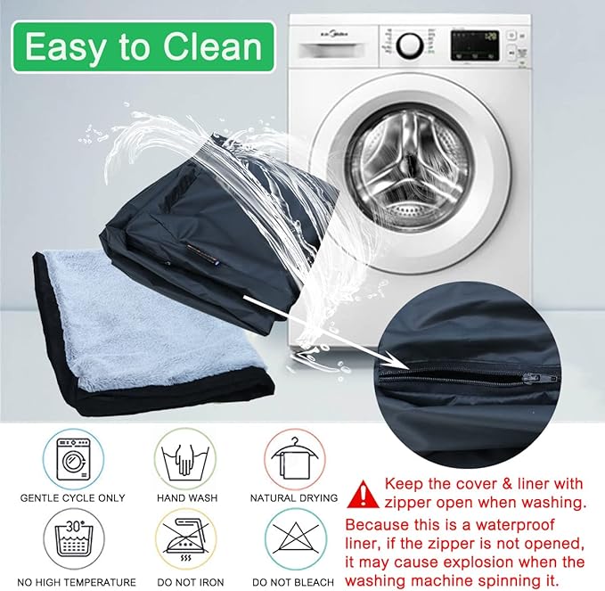 44"x32"x3.6" XL Waterproof Dog Bed Covers Replacement Washable