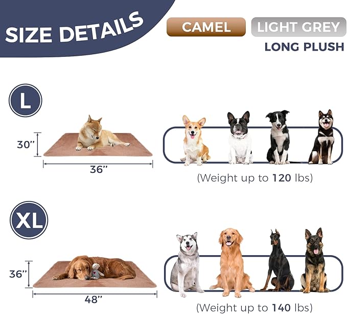 SUDDUS 2 Pack Dog Blankets for Large Dogs Washable (48"X36")