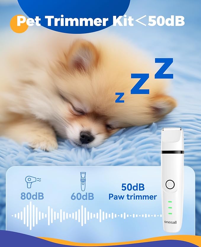 oneisall Paw Trimmer for Small Dogs Quiet 4 in 1 Small 2 Speed
