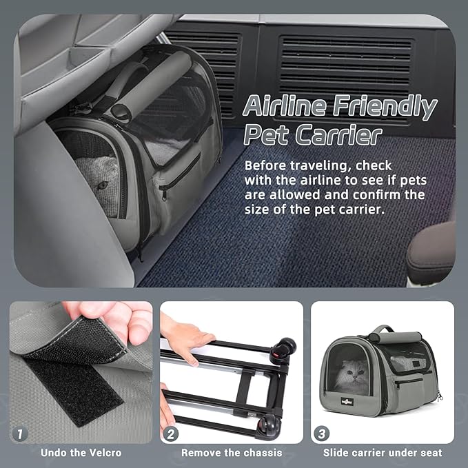 Cat Carrier with Wheels 20 lbs,