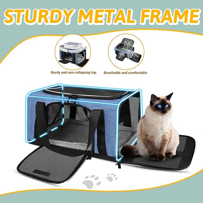 Petskd Pet Carrier 17x12x8.5 JetBlue Allegiant Airline Approved 1-13 LBS