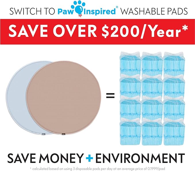 Paw Inspired Round Washable Pee Pads for Dogs (48" (2