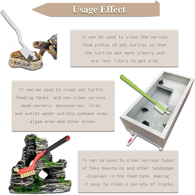3 Pcs Turtle Cleaning Brush
