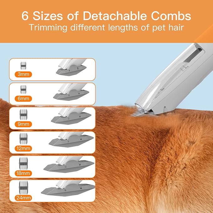 AIRROBO Dog Grooming Vacuum Kit,12000Pa Strong 2L Large 5 Pet Quiet,PG100