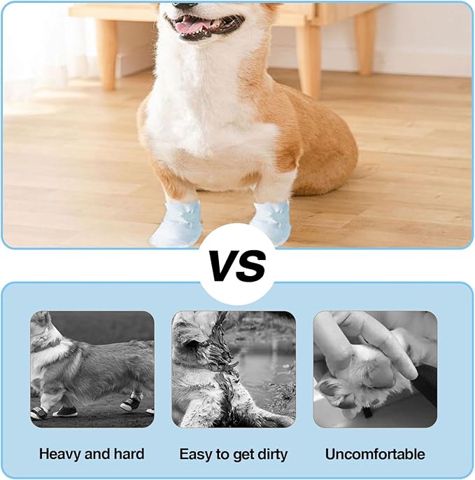 20pcs Disposable Dog Shoes for Medium Dogs, Dog Booties and Paw Protectors, Dog Disposable Foot Covers for Outdoor (M)