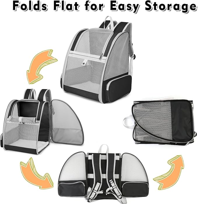 Cat Backpacks for Carrying Cats 15lb (Black)
