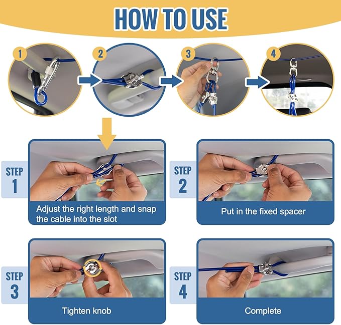 Adjustable Dog Seat Belt Harness for Car 200Lbs,Vehicle Dog Travel(8FT,for 2