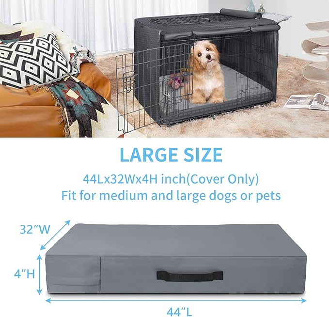 COSHNIBI Dog Bed Covers Replacement Washable 44Lx32Wx4H Dog Bed Replacement Covers with Zipper and Carry Handle