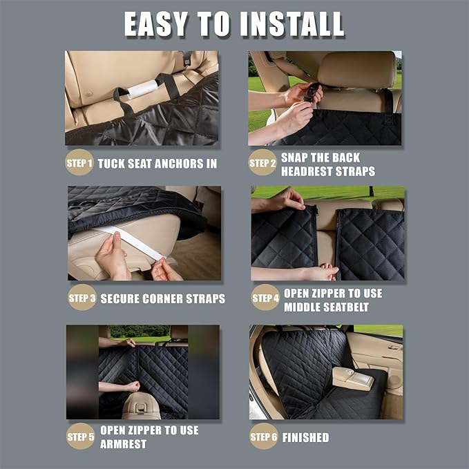 Back Car Seat Cover for Dogs