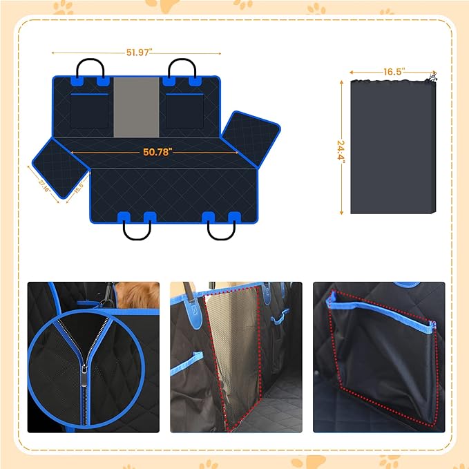 Hard Bottom Car Seat Cover for Dogs