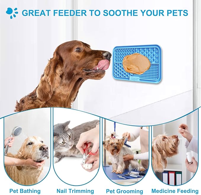 Licking Mat for Dogs & Cats 2 Pack (9.9'' × 6'')