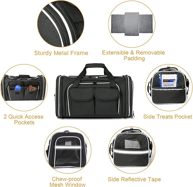 Estarer Soft Sided Pet Carrier Airline Approved 4 Sides