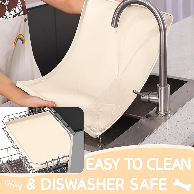 MateeyLife Silicone Cat & Dog Food Mat for Floors Waterproof