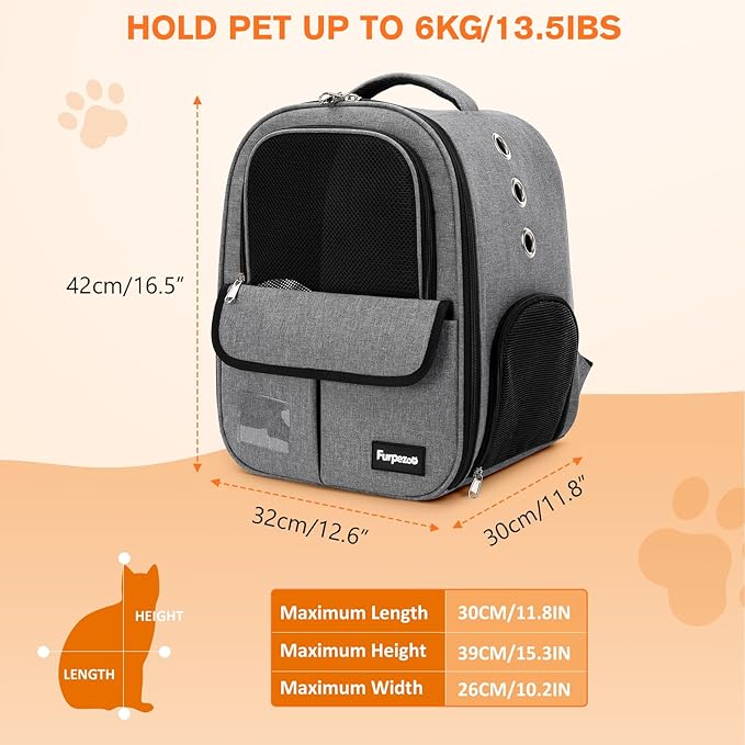Cat Carrier Backpack 18 Lbs,Grey