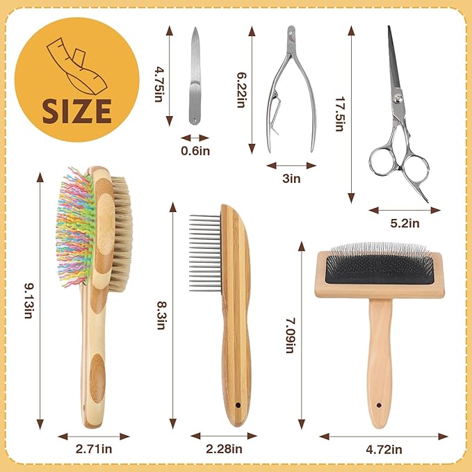 Dog Grooming Brush Kit Hair(7PCS) RAINBOW