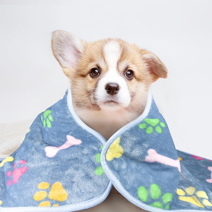 LeapSheep Pet Blankets for Dogs Cats 3Pack Bone