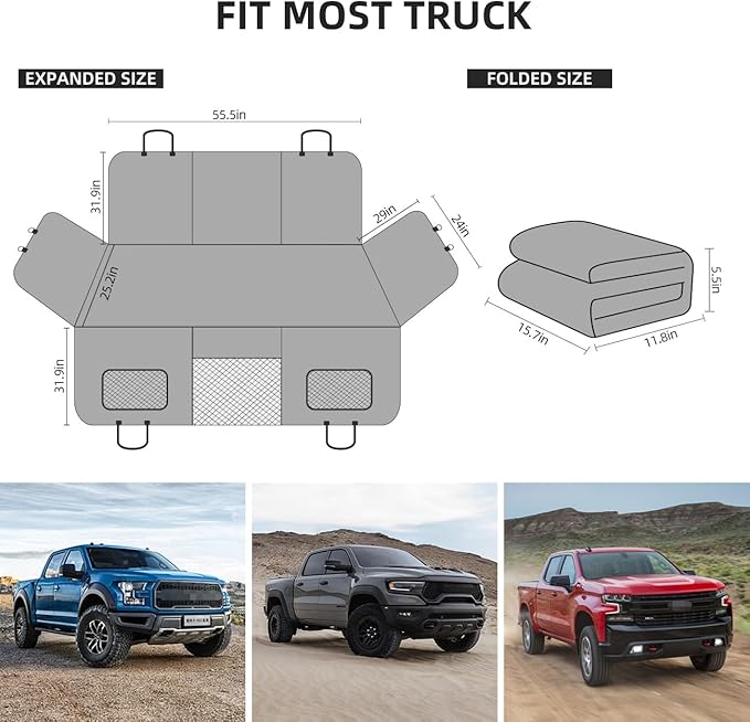 ABE Dog Car Seat Cover for Back Seat F150 & RAM1500)